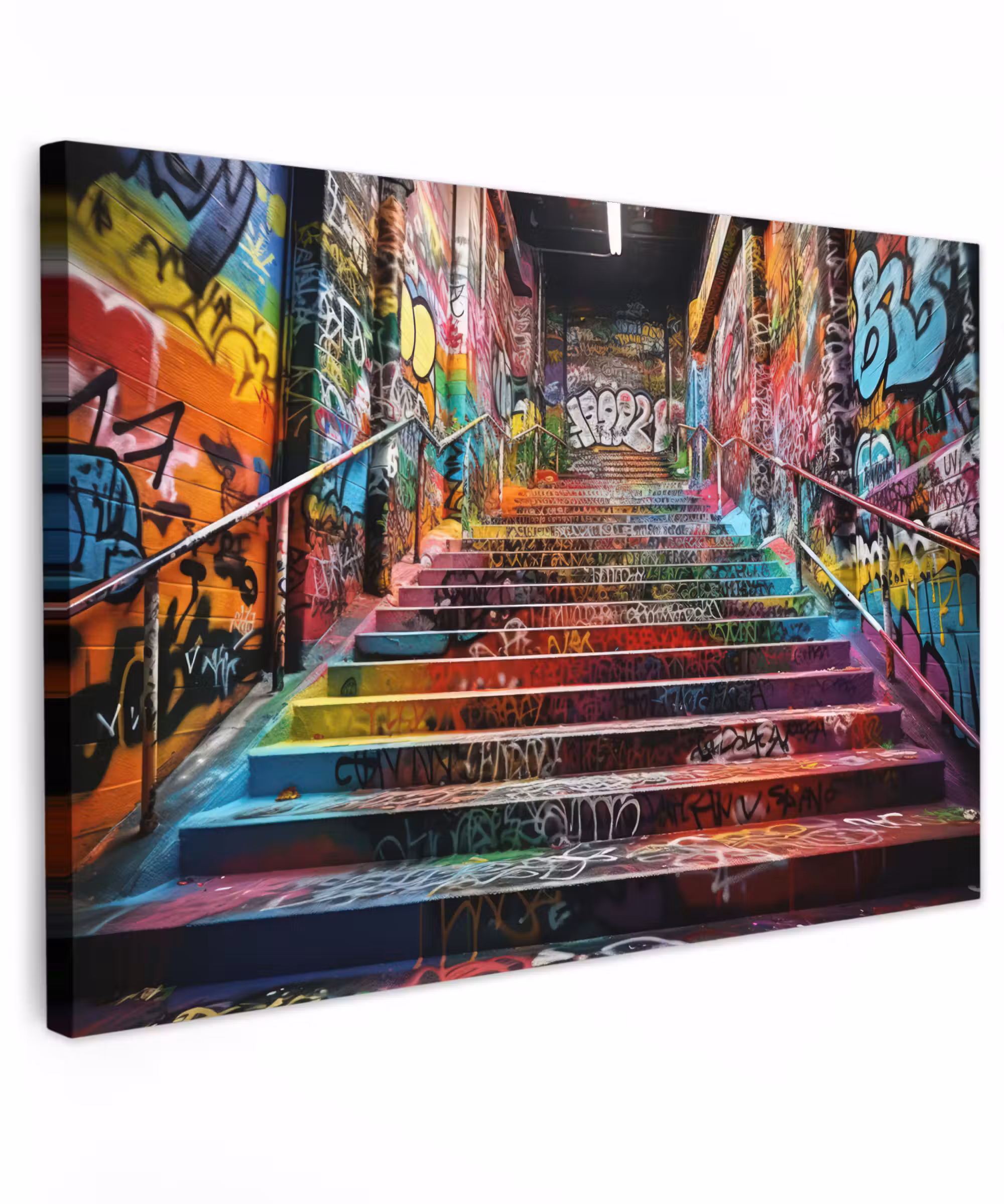 Canvas Print - Stairs - Graffiti - Colors - Art
