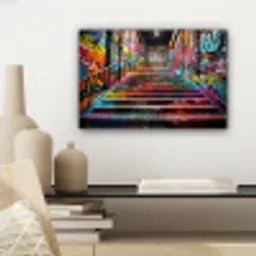 Trap - Graffiti - Kleuren - Kunst canvas 2cm klein -sfeer6