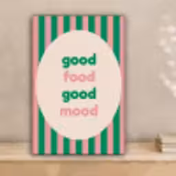 Gestreept - Quote - Ovaal - Roze canvas 2cm klein -sfeer1