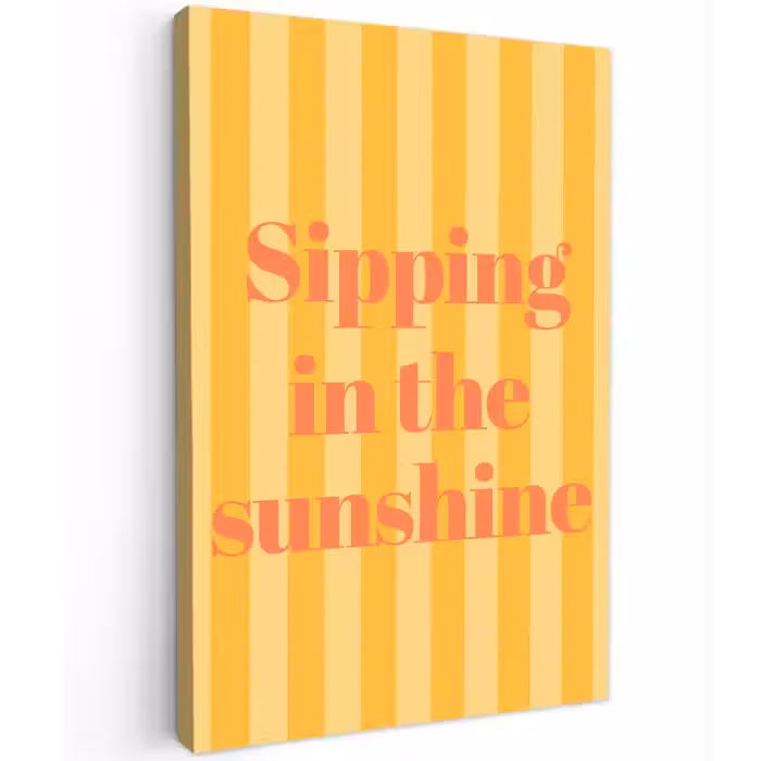 Gestreept - Geel - Sunshine - Letters canvas 2cm klein -z3d