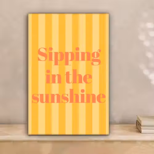 Gestreept - Geel - Sunshine - Letters canvas 2cm klein -sfeer1