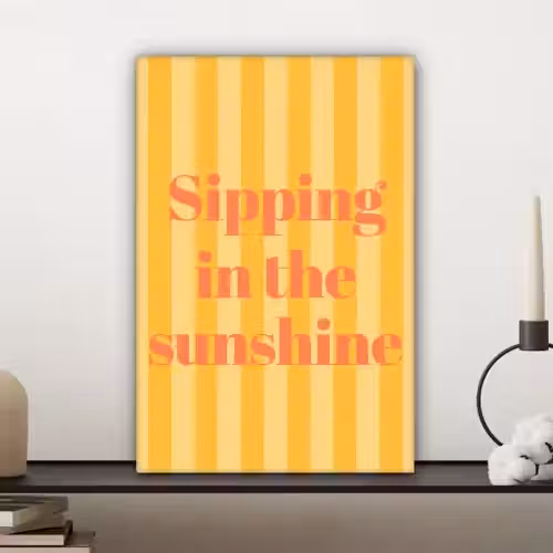 Gestreept - Geel - Sunshine - Letters canvas 2cm klein -sfeer6