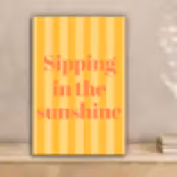 Gestreept - Geel - Sunshine - Letters canvas 2cm klein -sfeer1