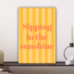 Gestreept - Geel - Sunshine - Letters canvas 2cm klein -sfeer6