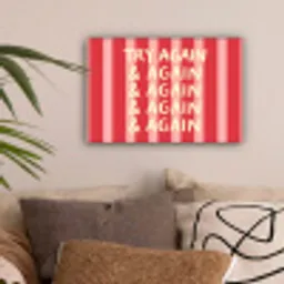Strepen - Rood - Try again canvas 2cm klein -sfeer1