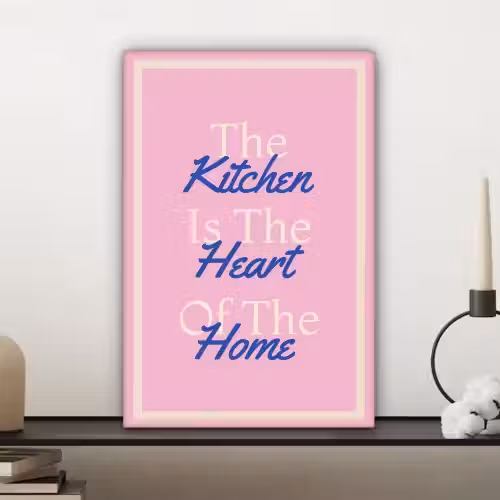 Tekst - Blauw - Keuken - Kader canvas 2cm klein -sfeer6