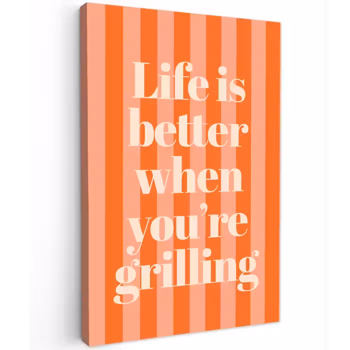 Tekst - Gestreept - Oranje - Zomer canvas 2cm klein -z3d