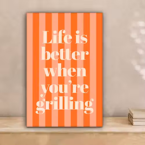 Tekst - Gestreept - Oranje - Zomer canvas 2cm klein -sfeer1