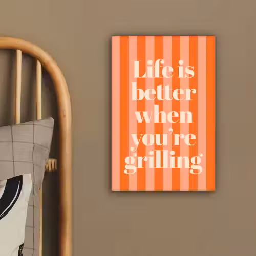 Tekst - Gestreept - Oranje - Zomer canvas 2cm klein -sfeer3