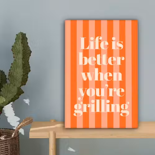 Tekst - Gestreept - Oranje - Zomer canvas 2cm klein -sfeer4