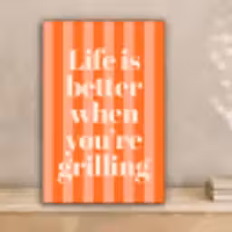 Tekst - Gestreept - Oranje - Zomer canvas 2cm klein -sfeer1