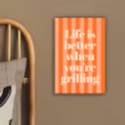 Tekst - Gestreept - Oranje - Zomer canvas 2cm klein -sfeer3
