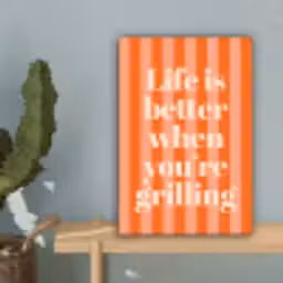 Tekst - Gestreept - Oranje - Zomer canvas 2cm klein -sfeer4