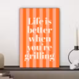 Tekst - Gestreept - Oranje - Zomer canvas 2cm klein -sfeer6