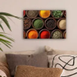 Bakjes - Hout - Kruiden - Kleurrijk canvas 2cm klein -sfeer1