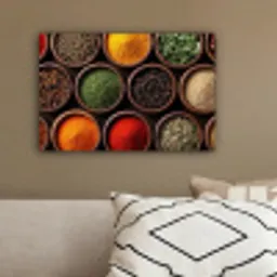 Bakjes - Hout - Kruiden - Kleurrijk canvas 2cm klein -sfeer3
