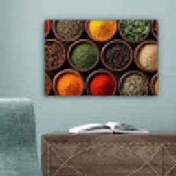 Bakjes - Hout - Kruiden - Kleurrijk canvas 2cm klein -sfeer4