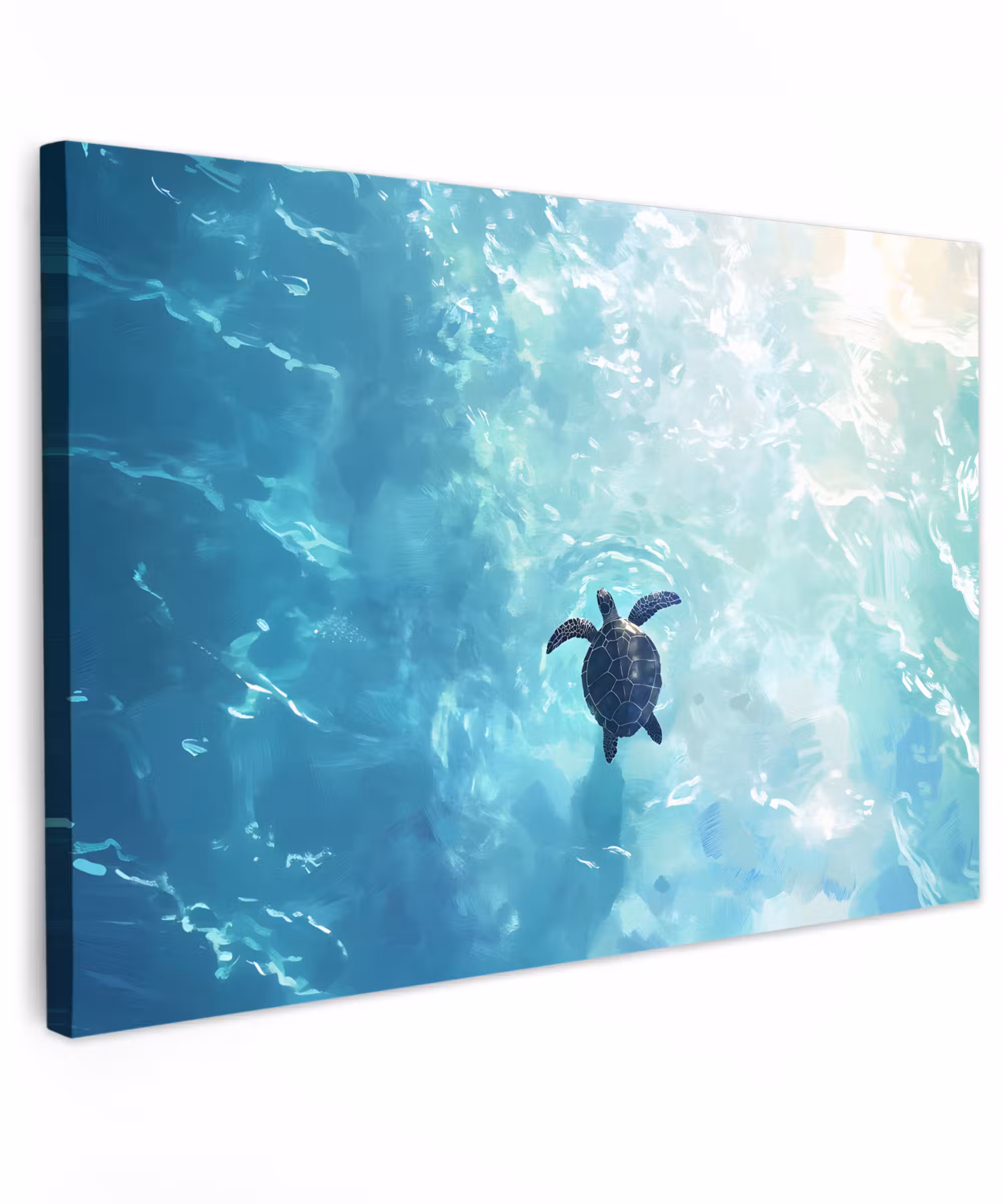 Canvas Print - Turtle - Sea - Blue - Glare