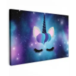 Eenhoorn - Sterrenstelsel - Magisch - Blauw canvas 2cm klein -z3d