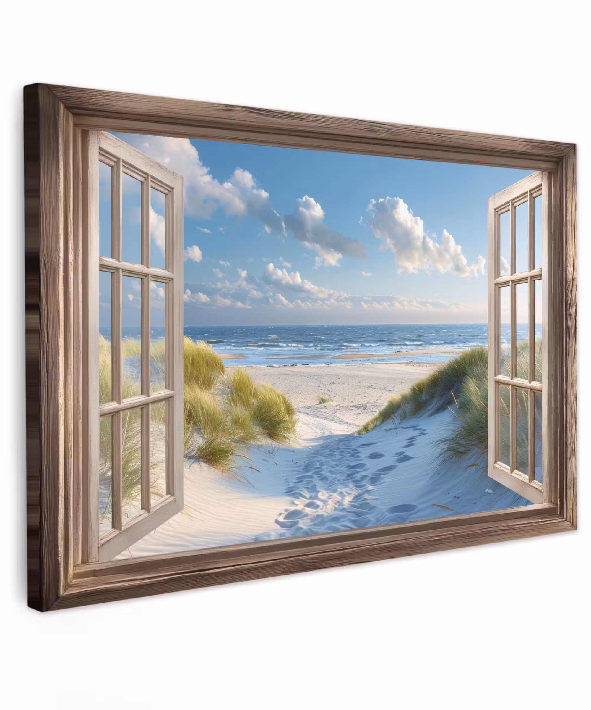 Canvas Print - View - Beach - Window - Dunes - Sea