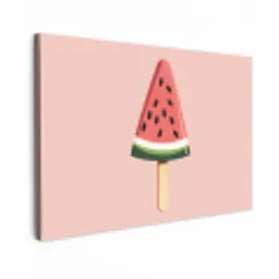 Watermeloen - Ijsje - Pitjes - Rood canvas 2cm klein -z3d
