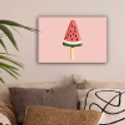 Watermeloen - Ijsje - Pitjes - Rood canvas 2cm klein -sfeer1
