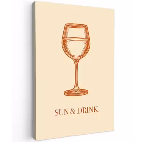 Wijn - Zomer - Quote - Oranje canvas 2cm klein -z3d