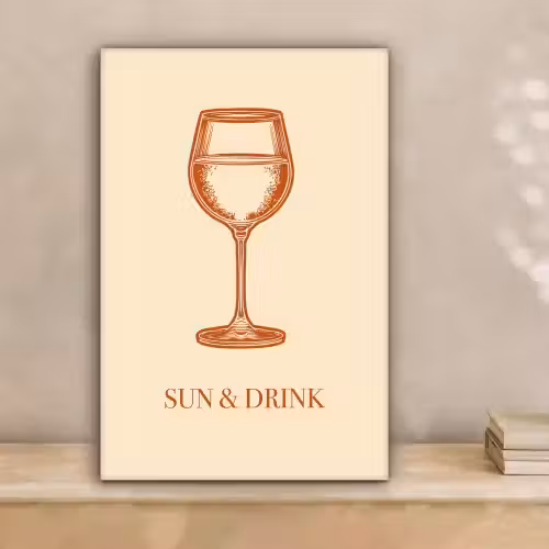 Wijn - Zomer - Quote - Oranje canvas 2cm klein -sfeer1