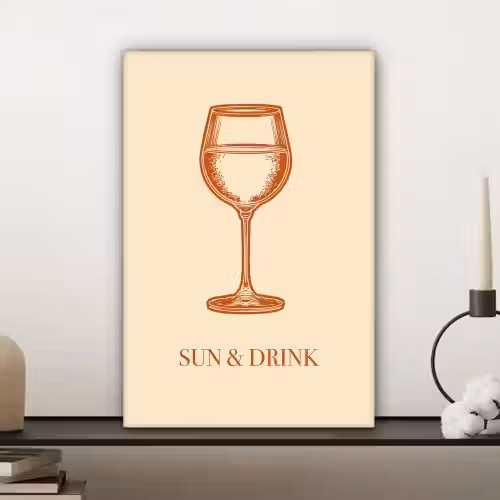 Wijn - Zomer - Quote - Oranje canvas 2cm klein -sfeer6