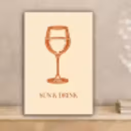Wijn - Zomer - Quote - Oranje canvas 2cm klein -sfeer1