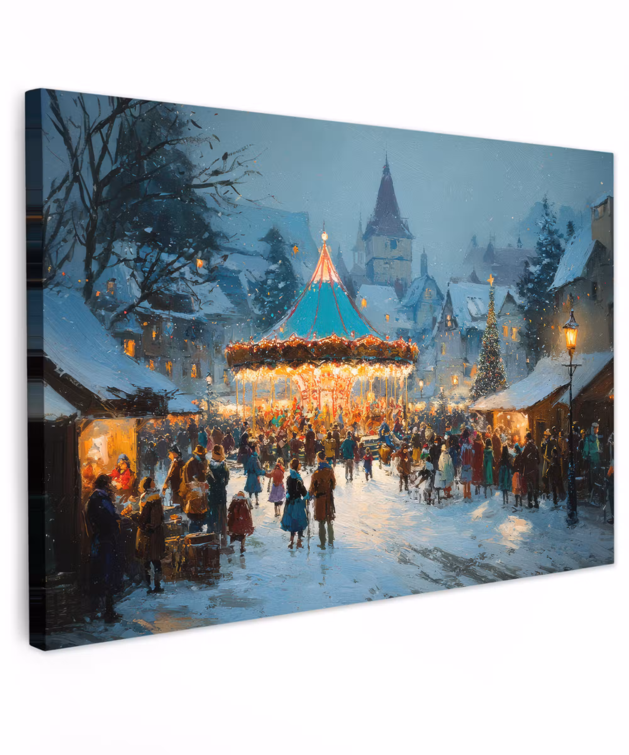 Canvas Print - Winter fair - Village - Colorful