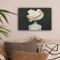 Vrouw - Beige - hoed canvas 2cm klein -sfeer1