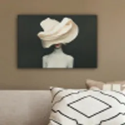 Vrouw - Beige - hoed canvas 2cm klein -sfeer3