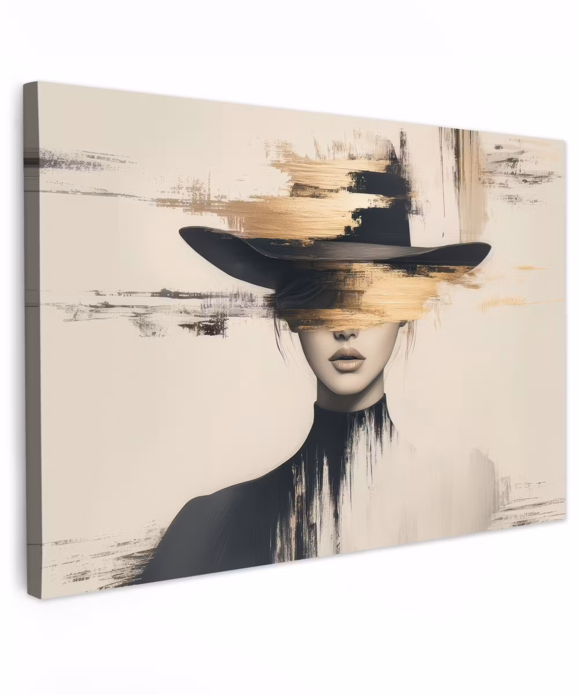Canvas Print - Woman - Hat - Paint