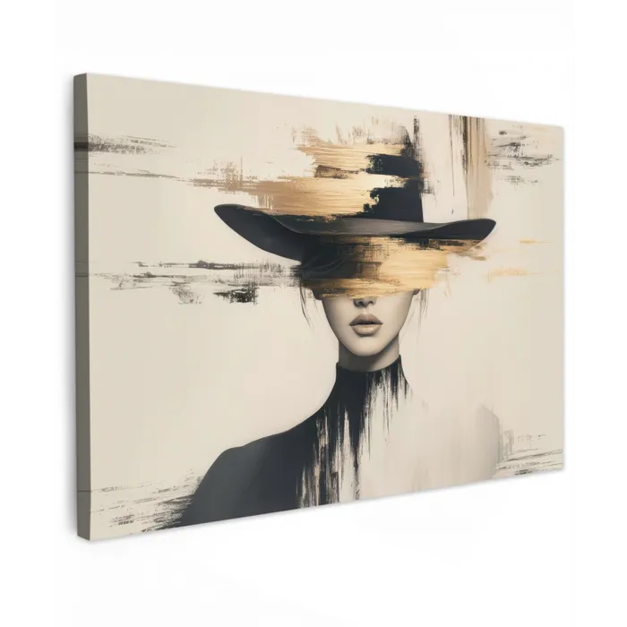 Vrouw - Hoed - Verf canvas 2cm klein -z3d