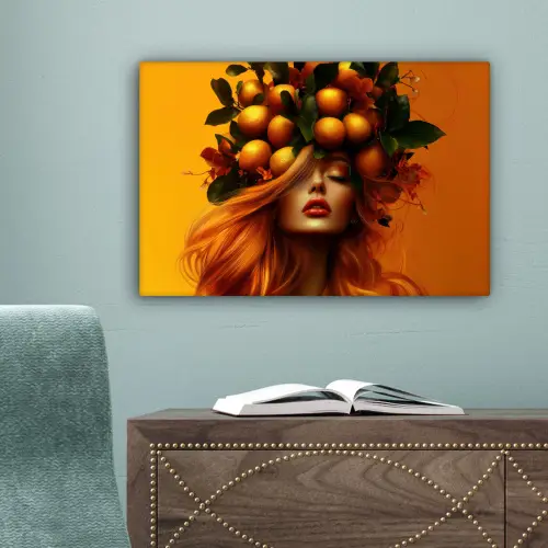 Vrouw - Citroenen - Bloesem - Geel canvas 2cm klein -sfeer4