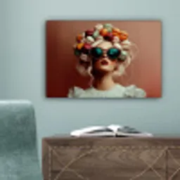Vrouw - Macarons - Bril canvas 2cm klein -sfeer4