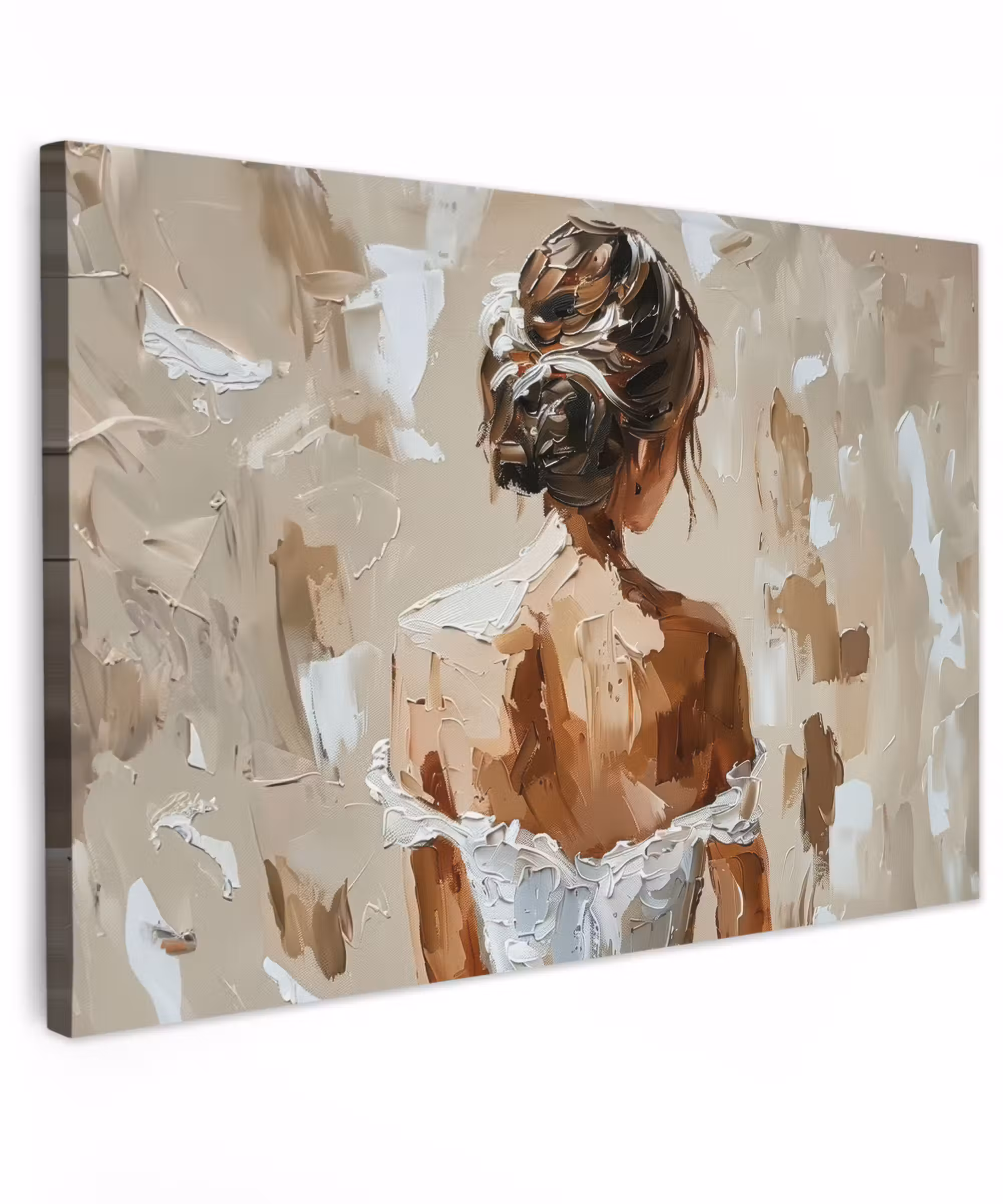 Canvas Print - Woman - Paint - Abstract - Beige - Modern