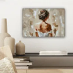 Vrouw - Verf - Abstract - Beige - Modern canvas 2cm klein -sfeer6