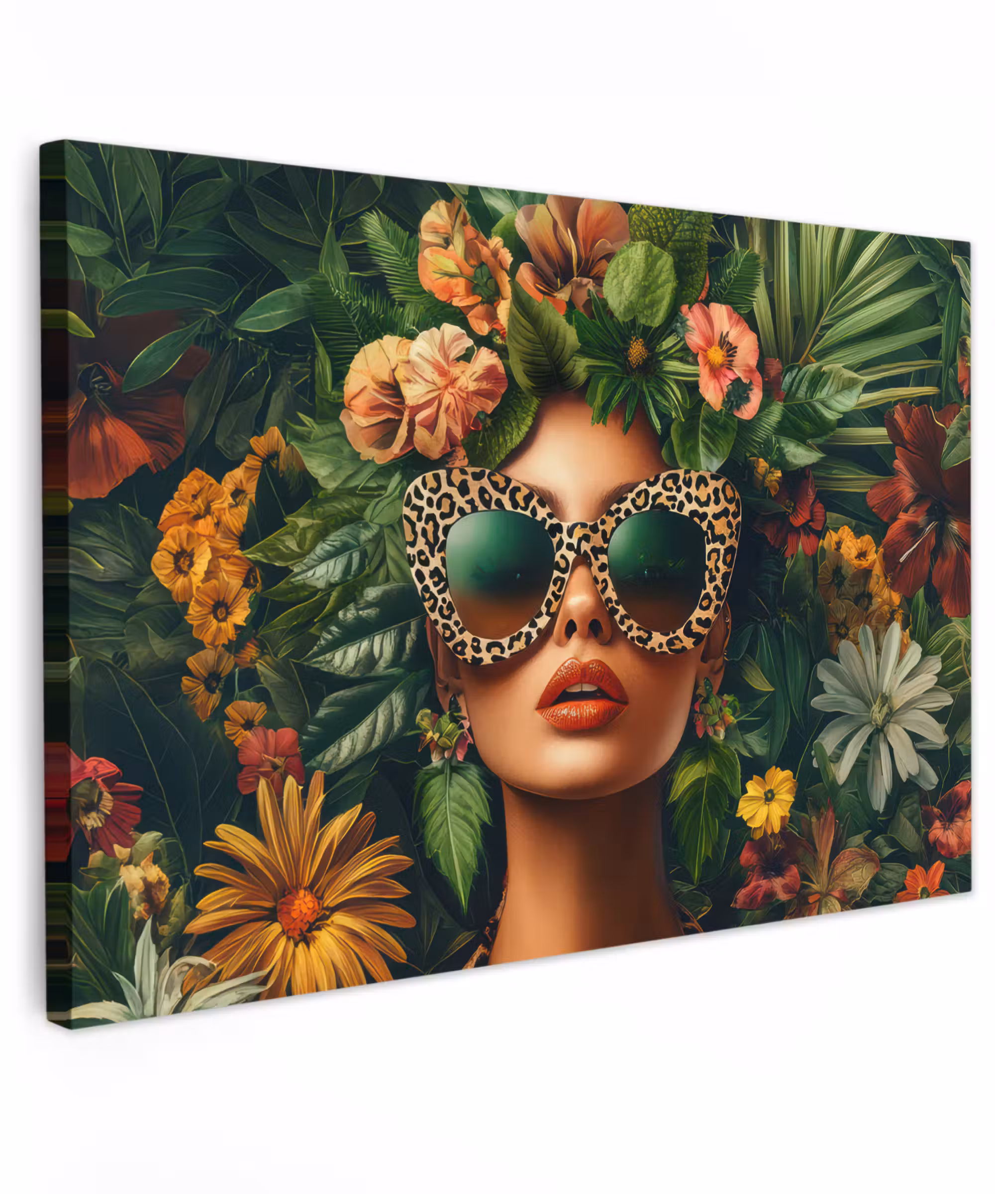 Canvas Print - Woman - Panther print - Jungle - Nature - Luxury