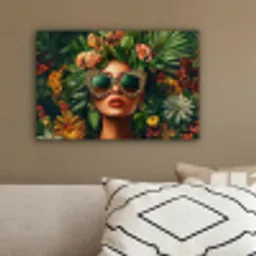 Vrouw - Panterprint - Jungle - Natuur - Luxe canvas 2cm klein -sfeer3