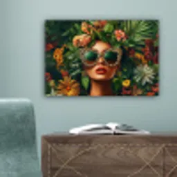 Vrouw - Panterprint - Jungle - Natuur - Luxe canvas 2cm klein -sfeer4