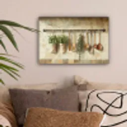 Hout - Keukengerei - Stilleven - Tegels canvas 2cm klein -sfeer1