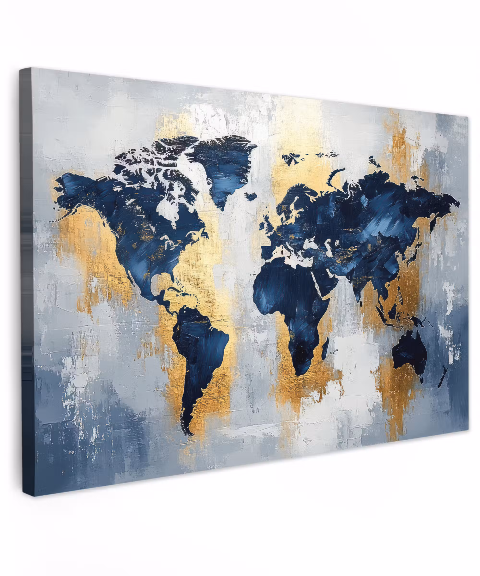 Canvas Print - World map - Blue - Abstract