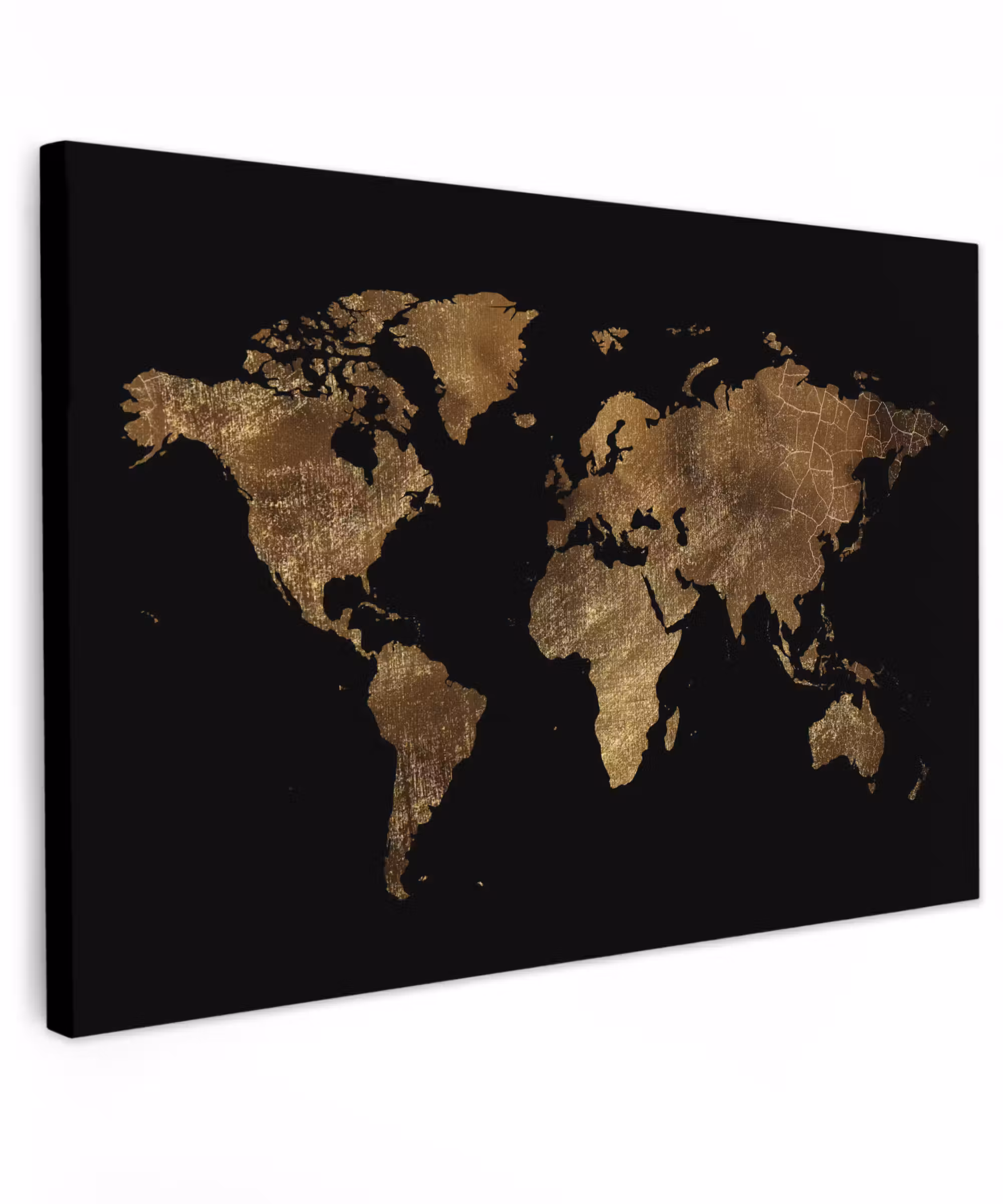Canvas Print - World map - Gold - Luxury - Earth - Black