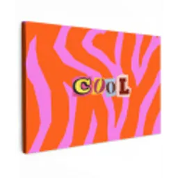 Zebraprint - Grafisch - COOL - Oranje canvas 2cm klein -z3d