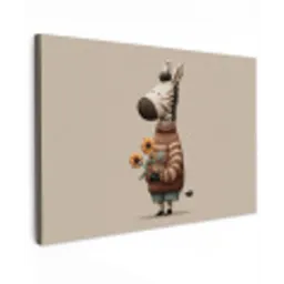 Zebra - Zonnebloemen - Warm canvas 2cm klein -z3d