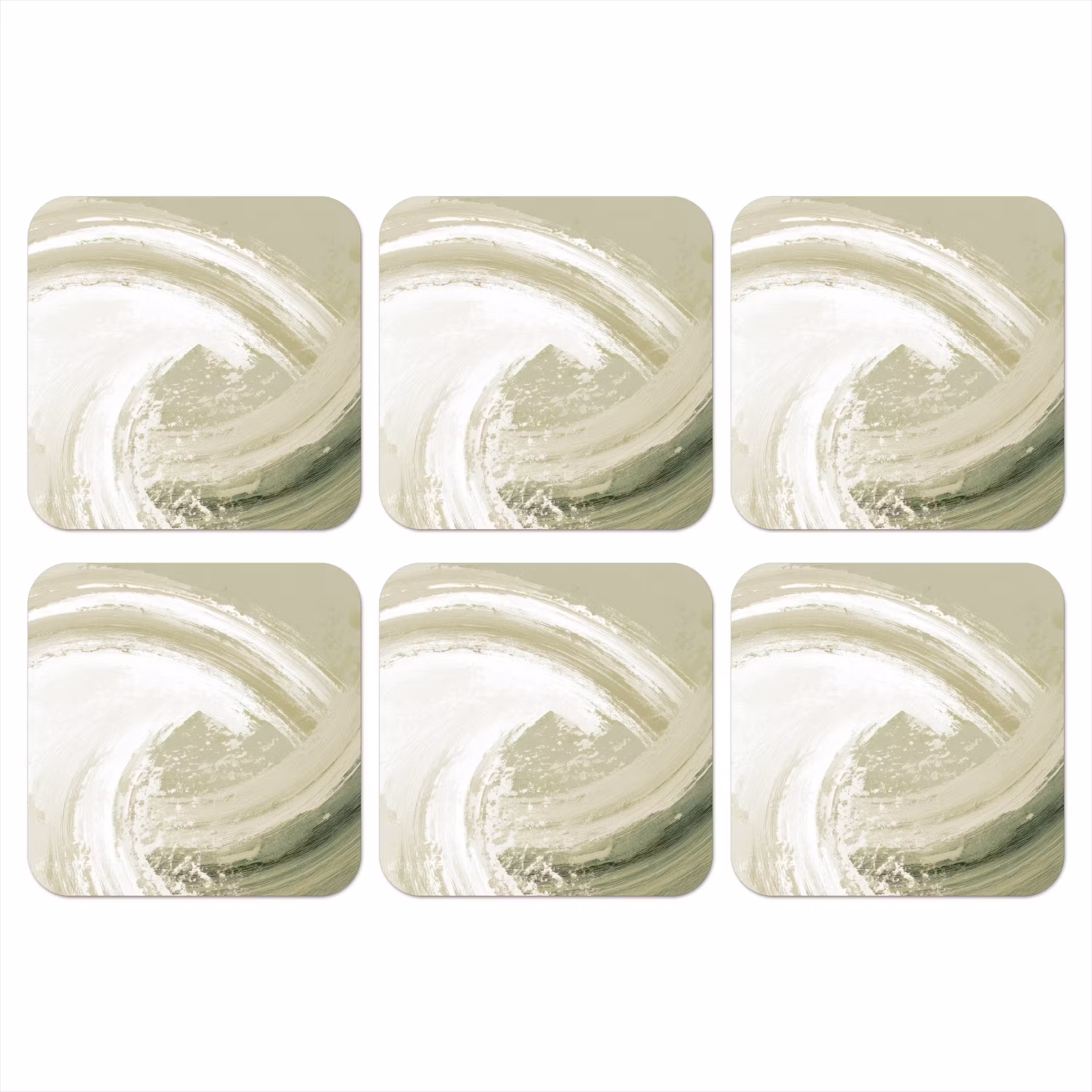 Coaster - Abstract - Brush strokes - Waves - Green