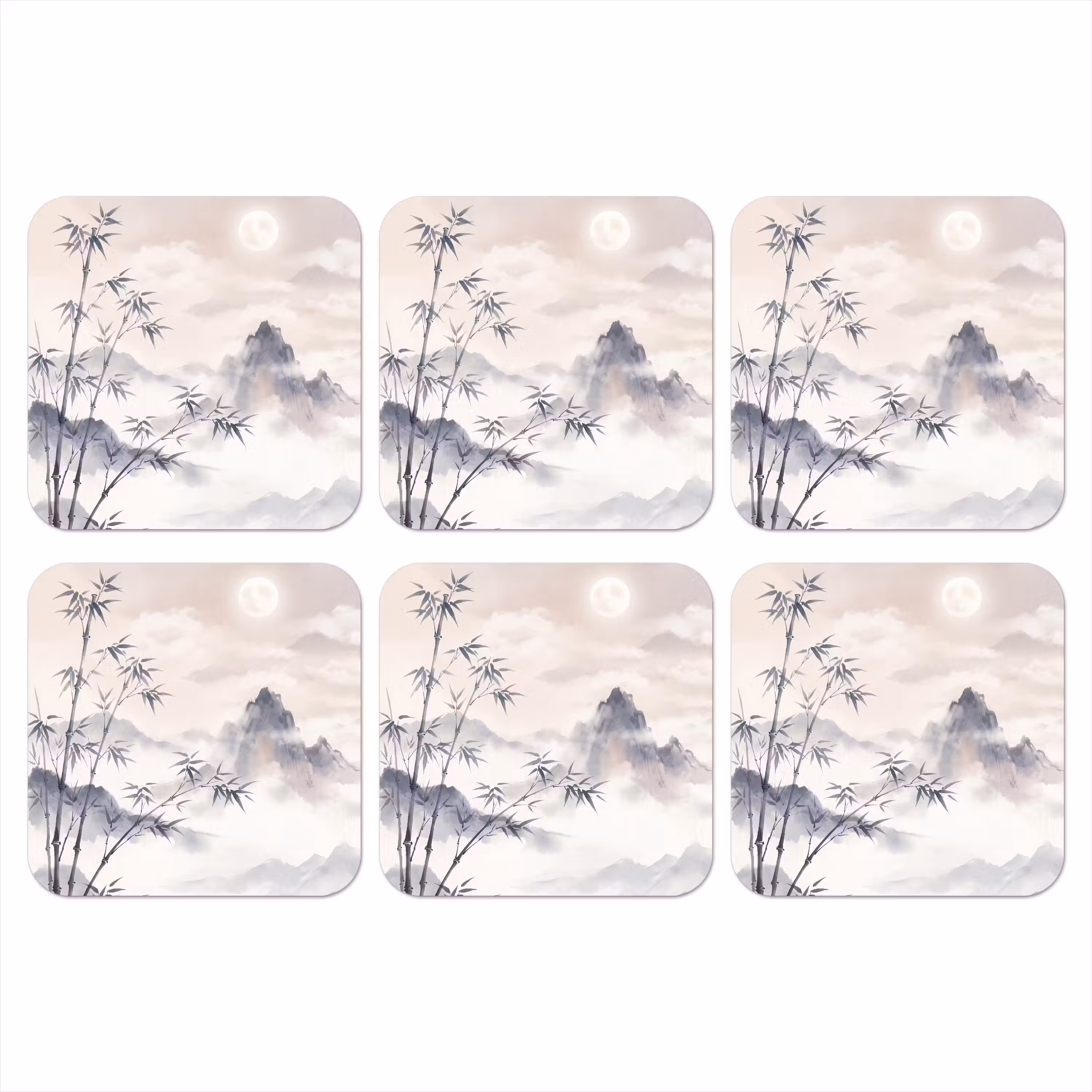Coaster - Bamboo - Asia - Gray