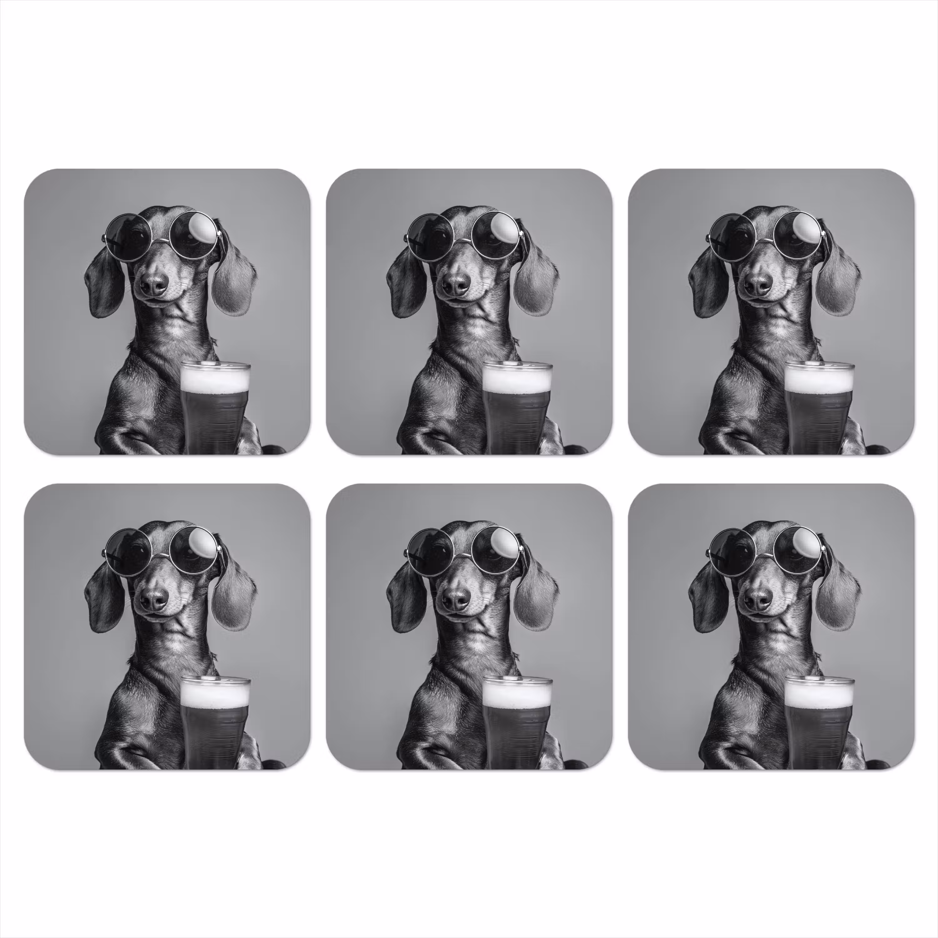 Coaster - Dachshund - Beer - Glasses - Glasses